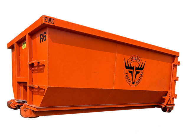 Garage Container with logo of Volusia Trash Masters