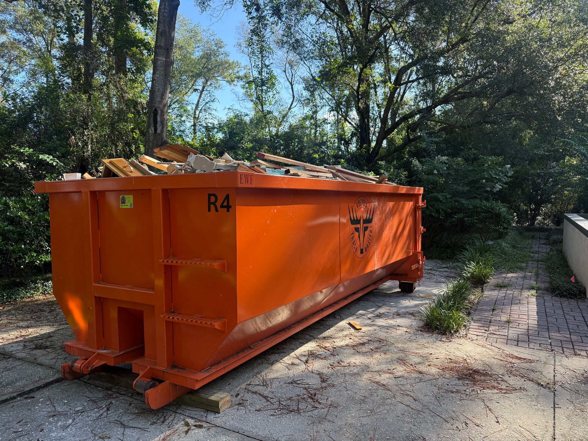 20 yard Volusia Trash Masters dumpster rental in Volusia County Florida
