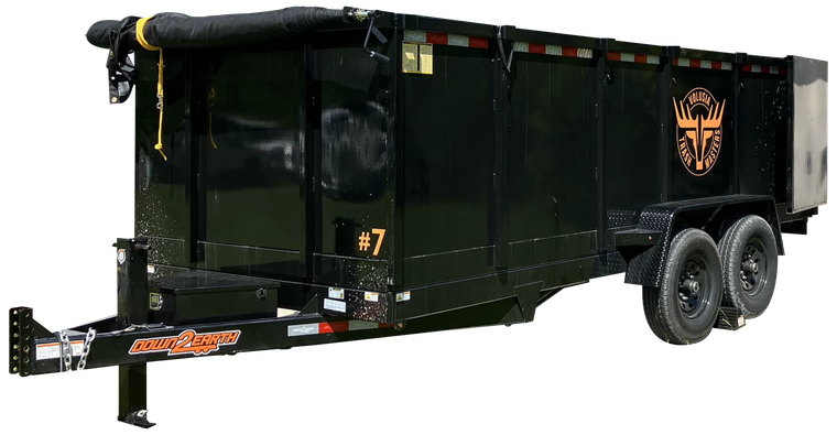 Garage Container with logo of Volusia Trash Masters