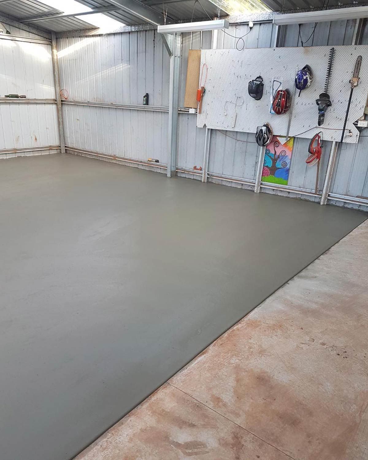Concrete Floor Inside Shed — Regional Concreting Solutions In Orange, NSW
