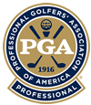 PGA logo: A circular emblem with