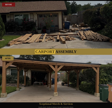 A split view of a garage floor: before, showing a worn, stained concrete surface; after, showing a clean, dark gray finish.