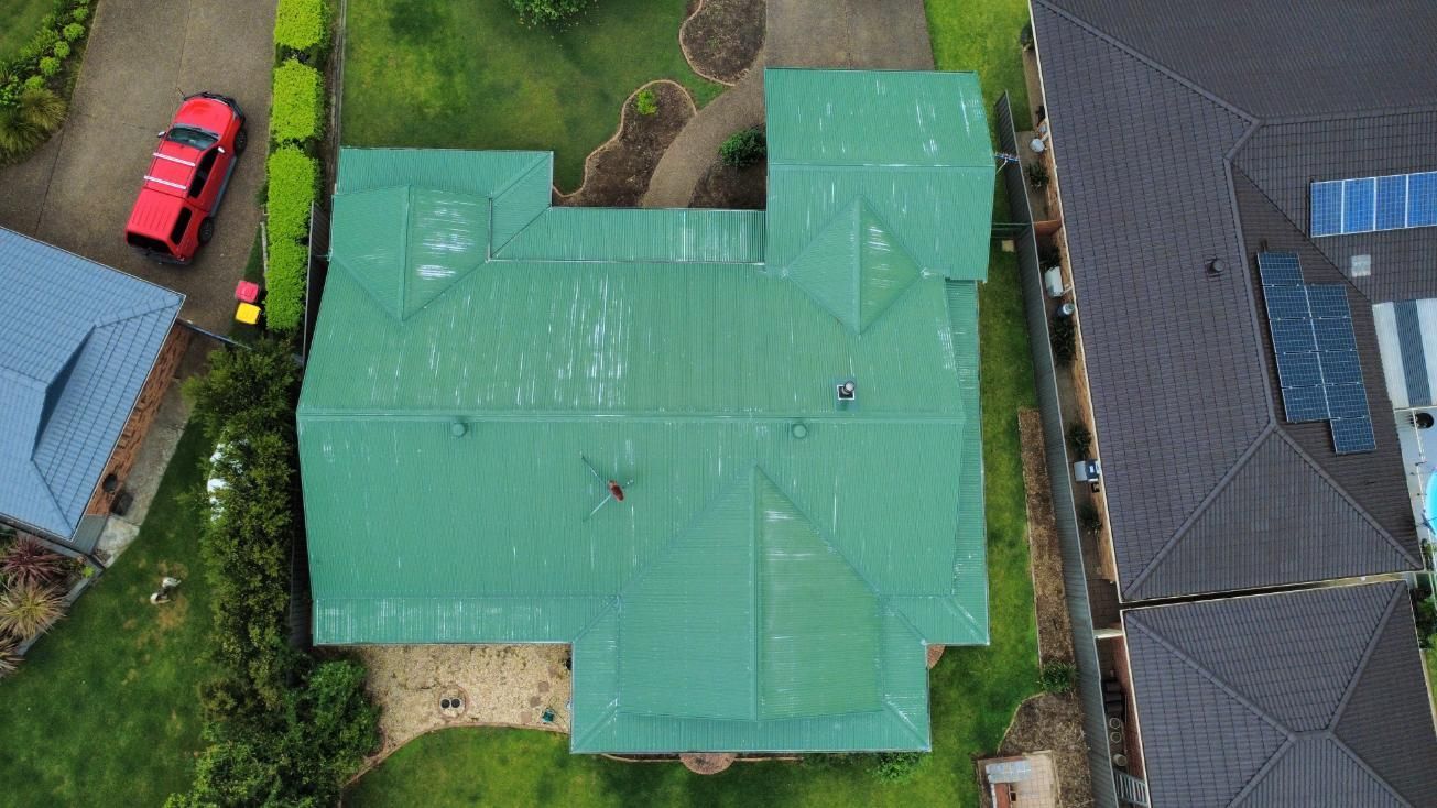 A faded Blacktown roof before being restored