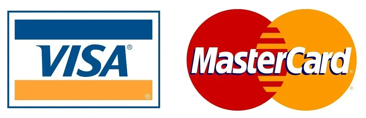Un logo Visa et Mastercard sur fond blanc