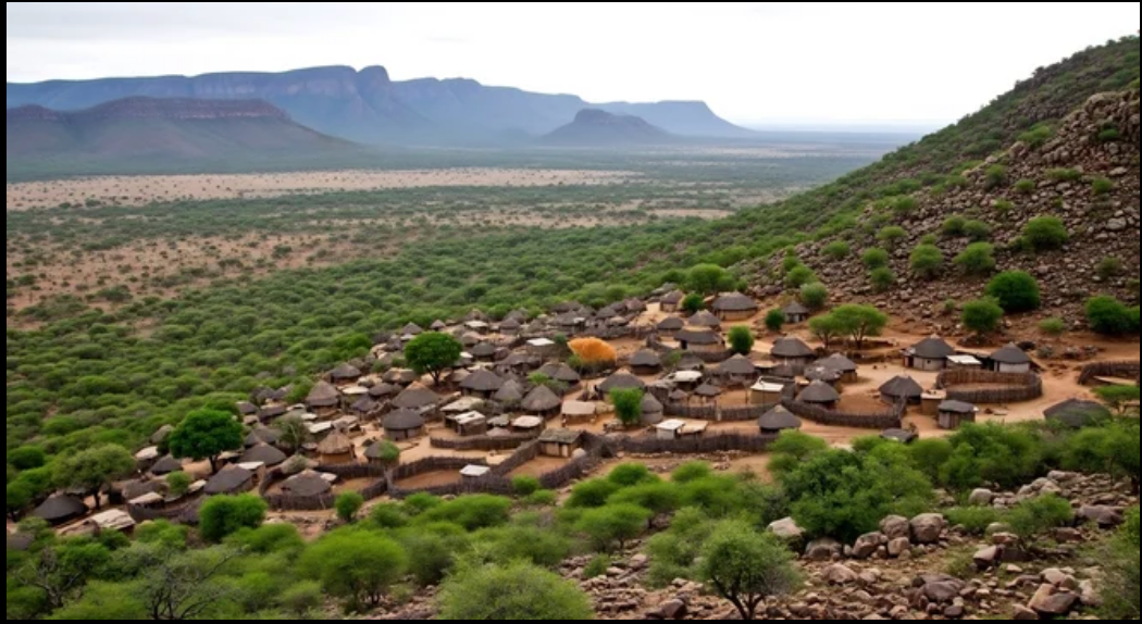 A Community Settlement made of African Mud Huts