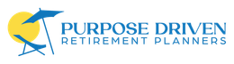 Purpose Driven Retirement Planners logo with blue text and a yellow abstract person figure