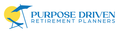 Purpose Driven Retirement Planners logo with blue text and a yellow abstract person figure