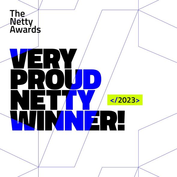The Netty Awards 2023 winner graphic, featuring bold blue and black text reading
