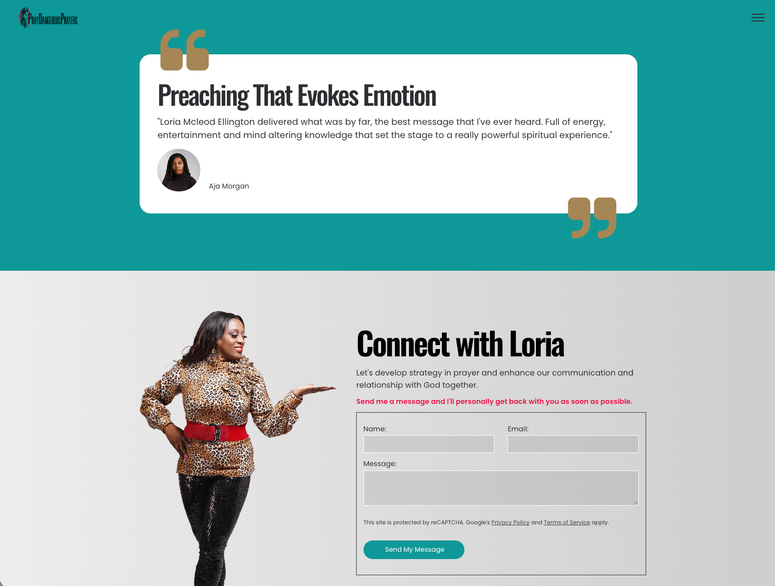 Website homepage with