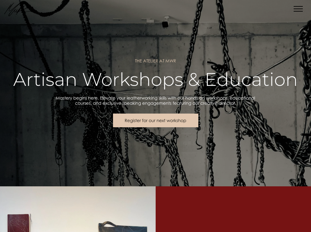 Website homepage with