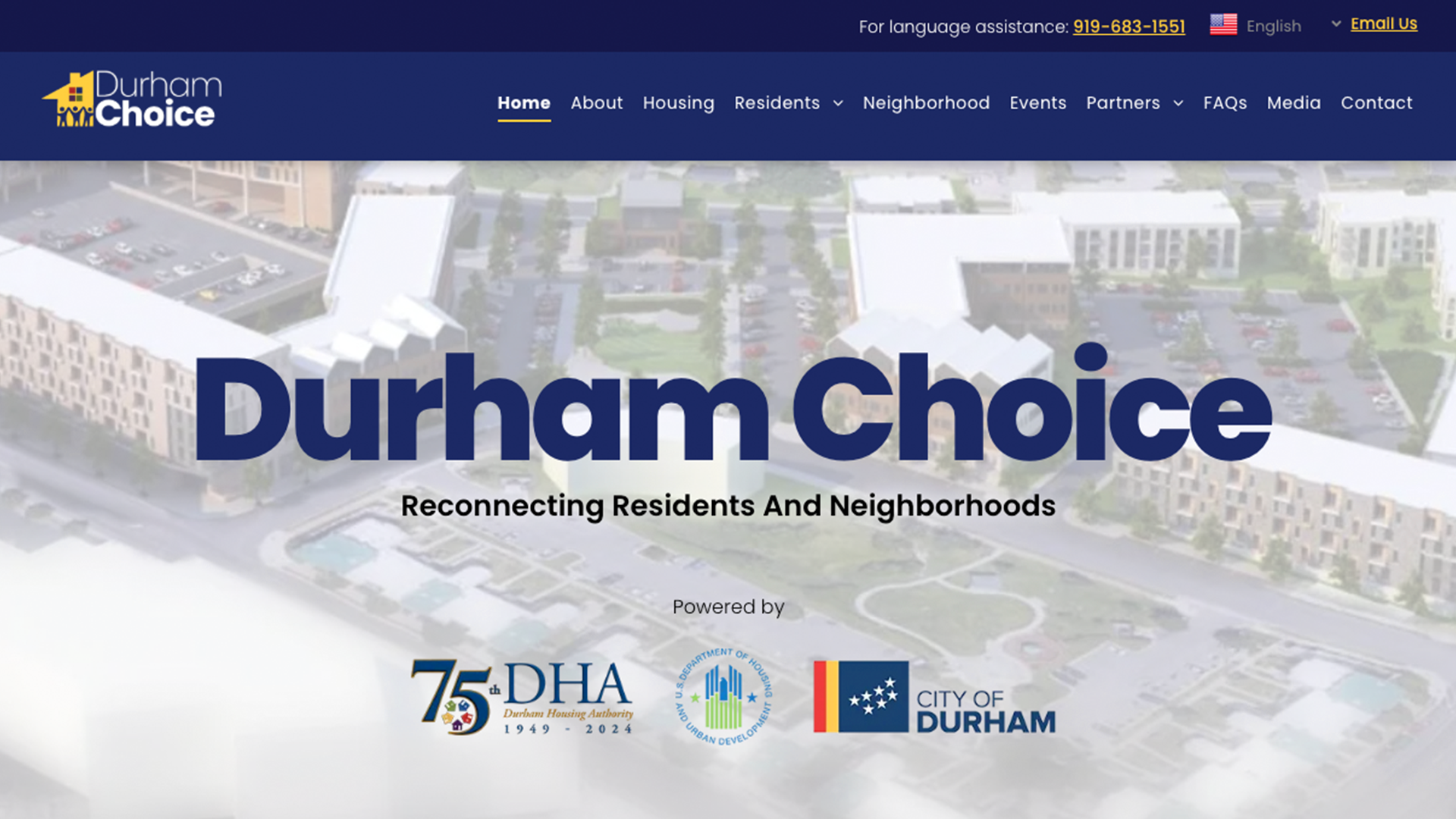 Screenshot of Durham Choice website