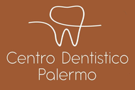Logo per Centro Dentistico Palermo, con un dente stilizzato su sfondo beige.