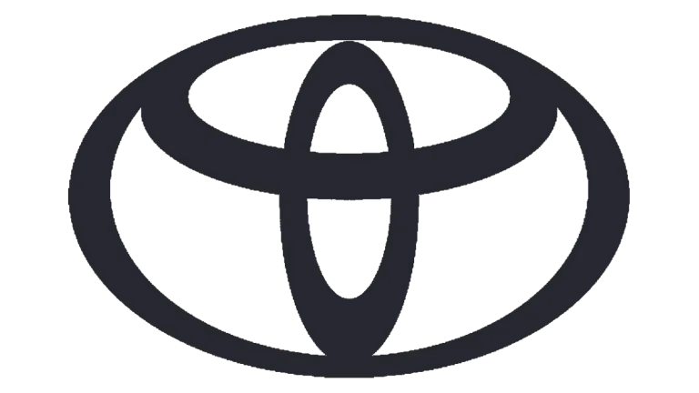 A black and white toyota logo on a white background.