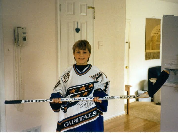 LBF Hero Ian Hahn wearing a Washington Capitals jersey