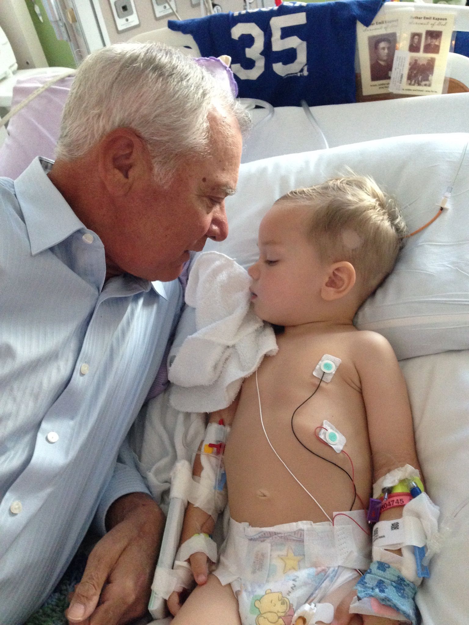 LBF Hero Joe Ludwikoski with family member in hospital