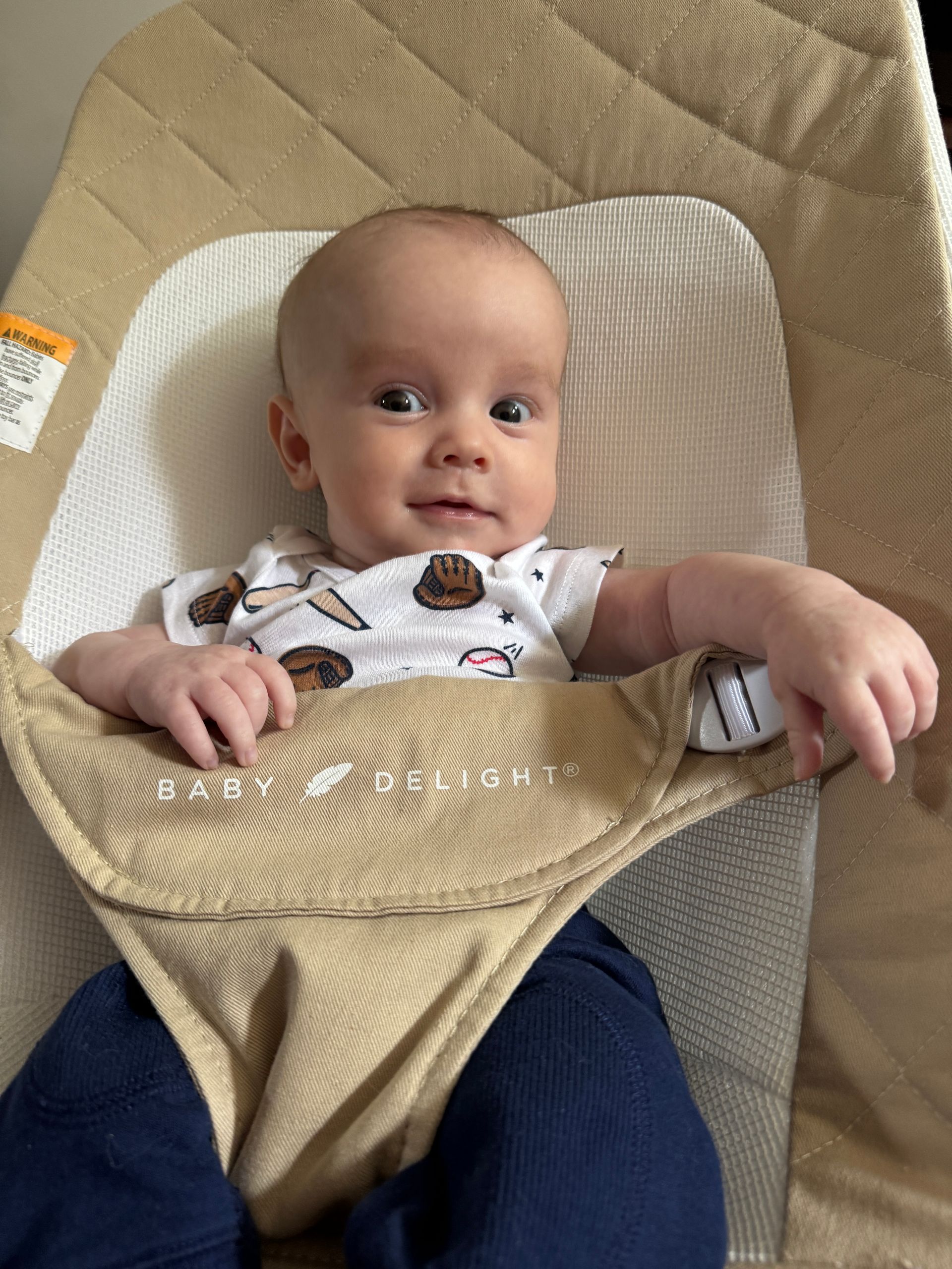 LBF Hero Nate Atkinson in a baby seat