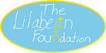 The Lilabean Foundation logo with blue background, yellow border and white text