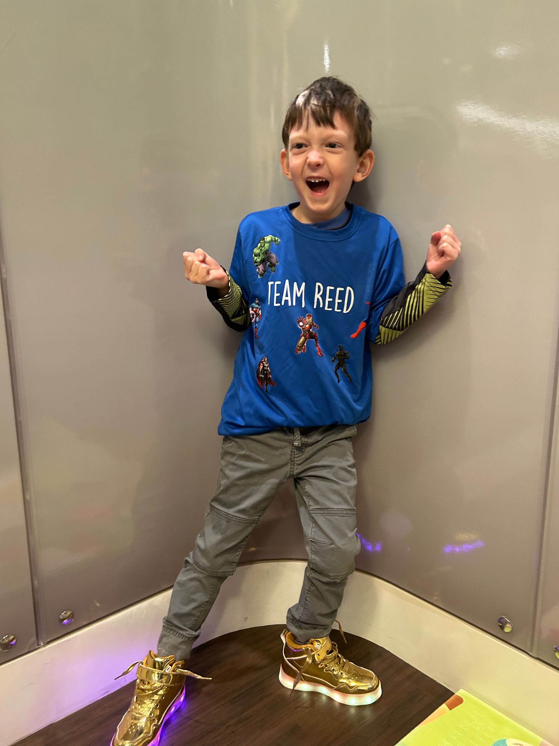 LBF Hero Reed Heggie wearing a 'Team Reed' shirt