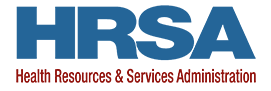 HRSA logo: blue letters, 