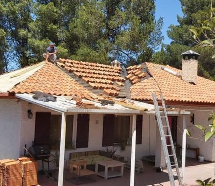 rehabilitacion de tejados de tejas en sarinena, huesca