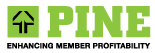 A pine logo that says enhancing member profitability