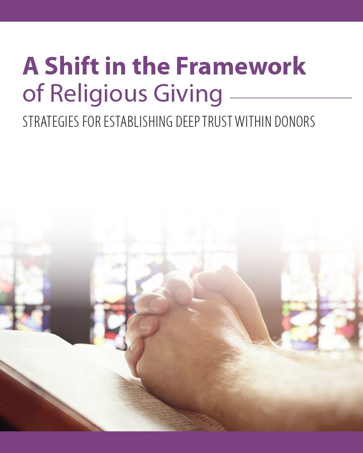 A book titled a shift in the framework of religious giving