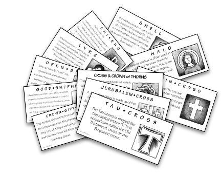 A bunch of cards are stacked on top of each other on a white background.
