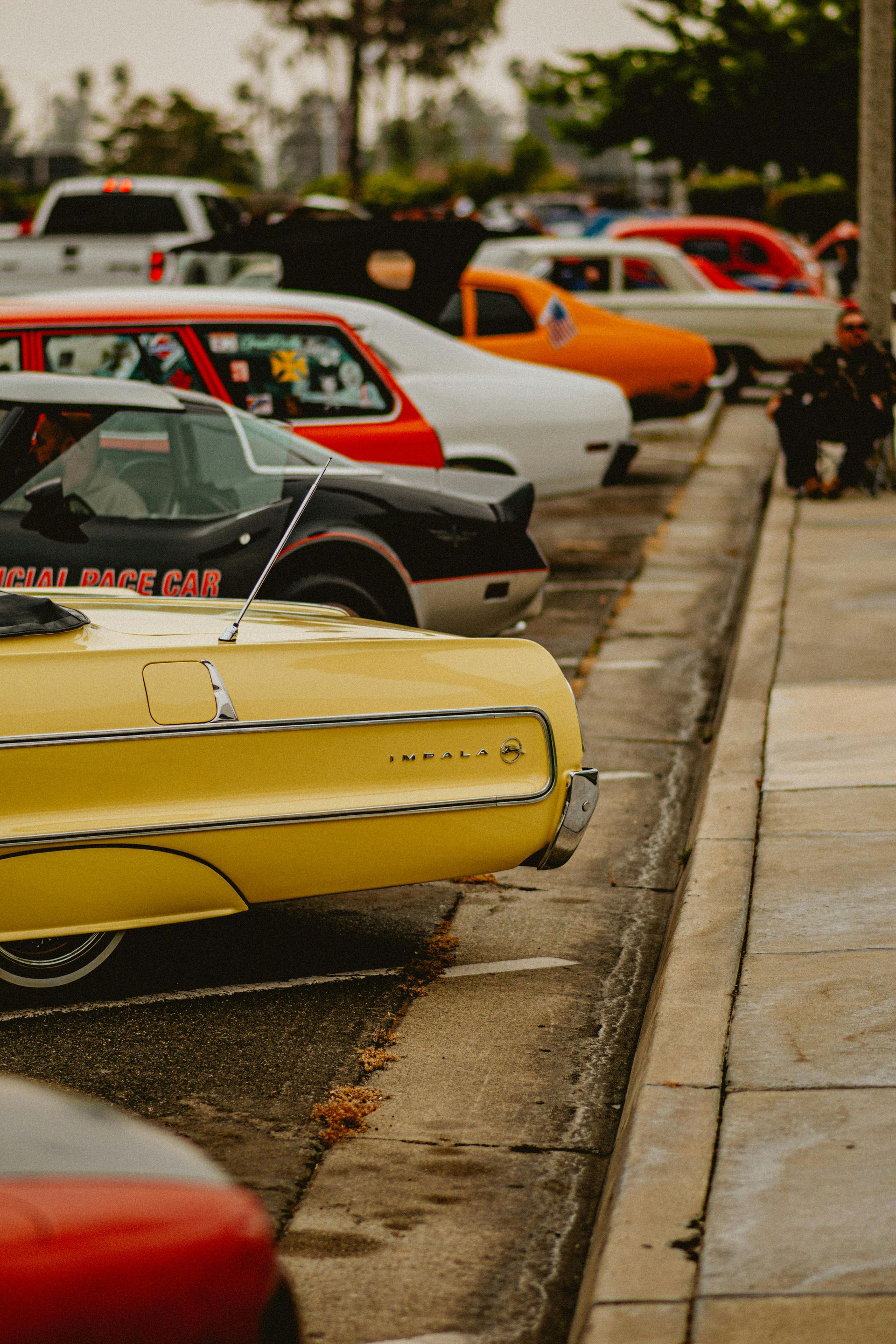 old cars in a row