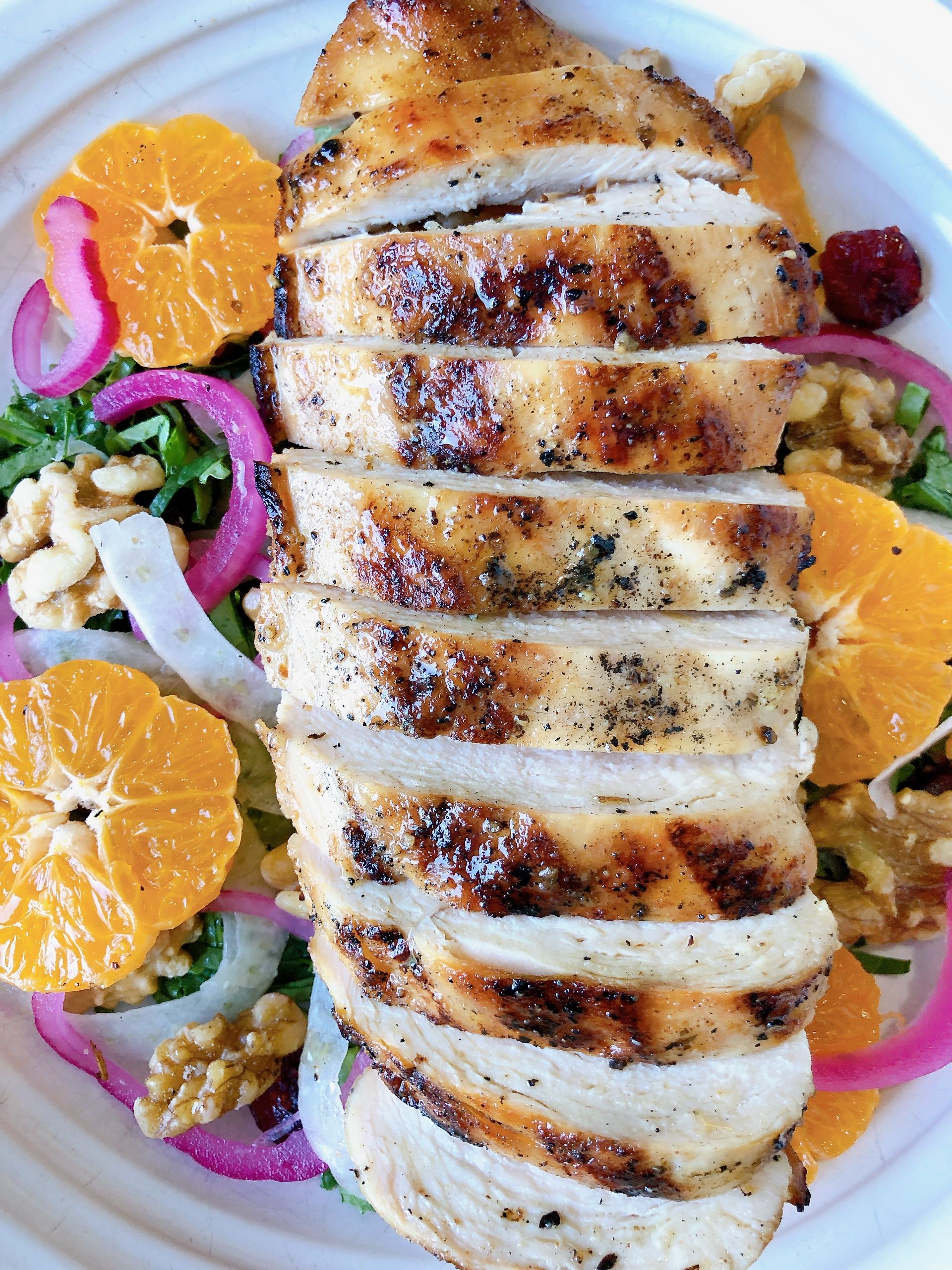 Grilled Chicken and Kale Salad with Citrus