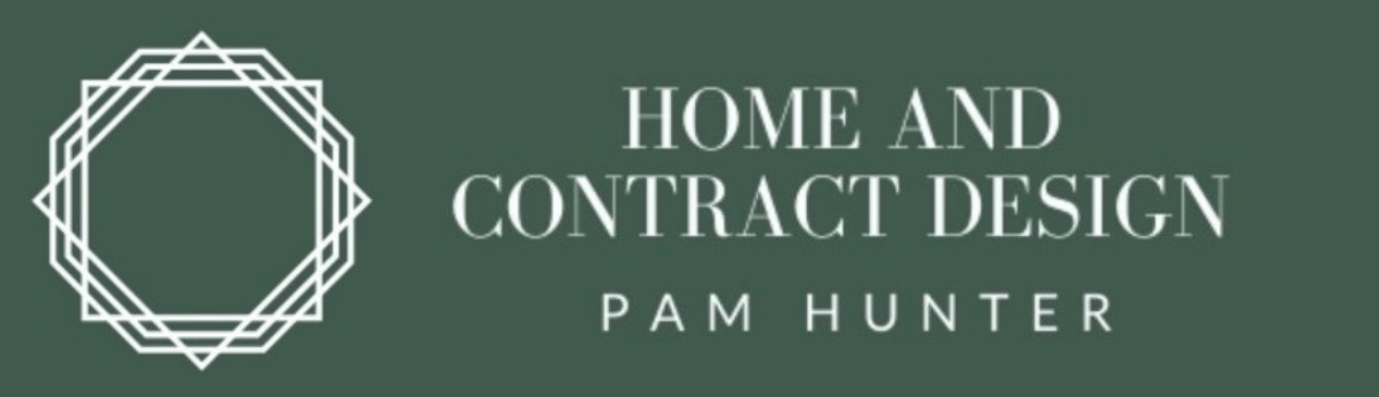A logo for home and contract design by pam hunter
