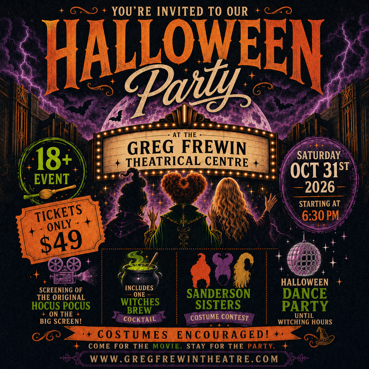 Hocus Pocus Halloween Party at the Greg Frewin Theatrical Centre