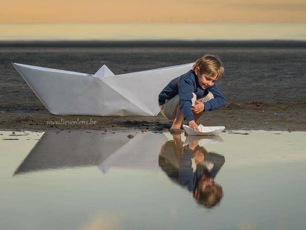 communiefoto jongen zee boodje