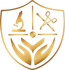 The icon for Advanced Dermatologic Surgery: A shield with a microscope , scissors , and a pair of hands on it