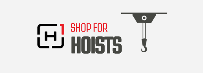 Shop for Hoists with a graphic of a hoist.