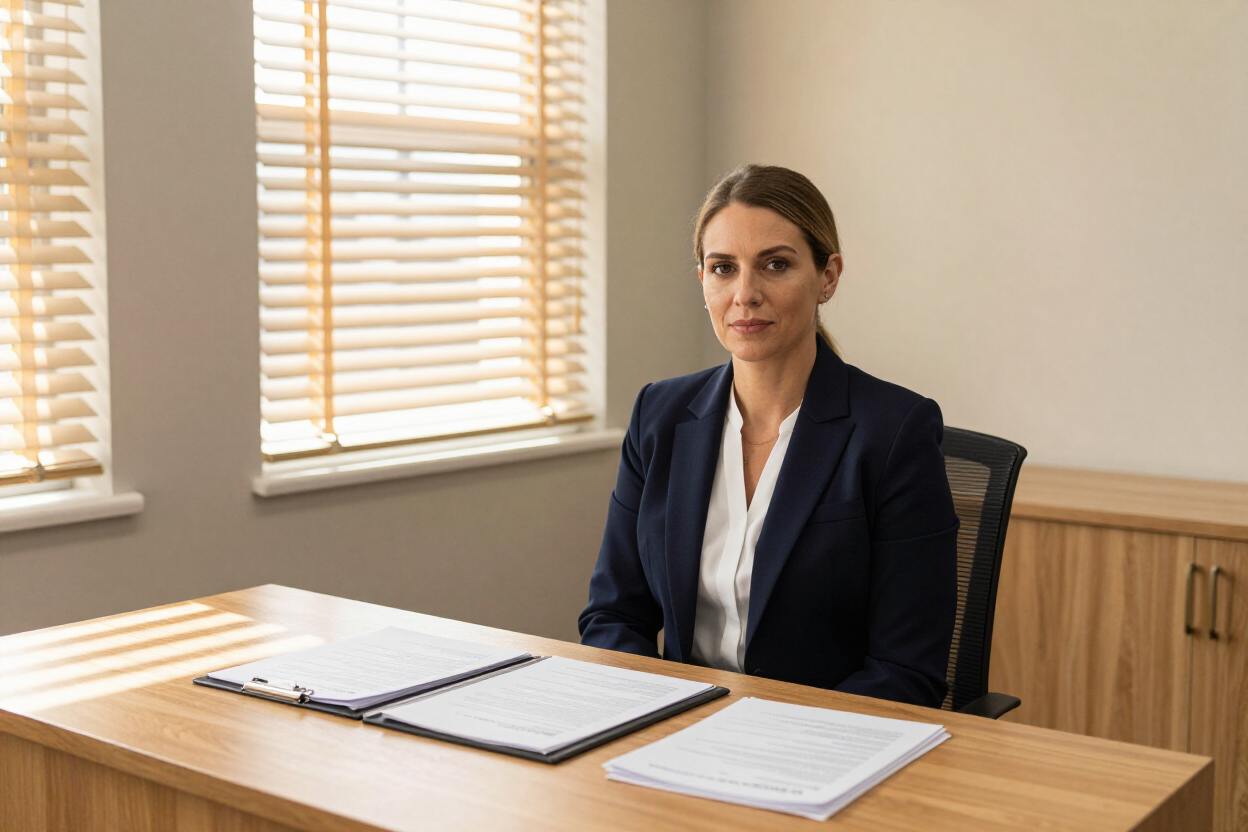 Licensed bail bond professional in office