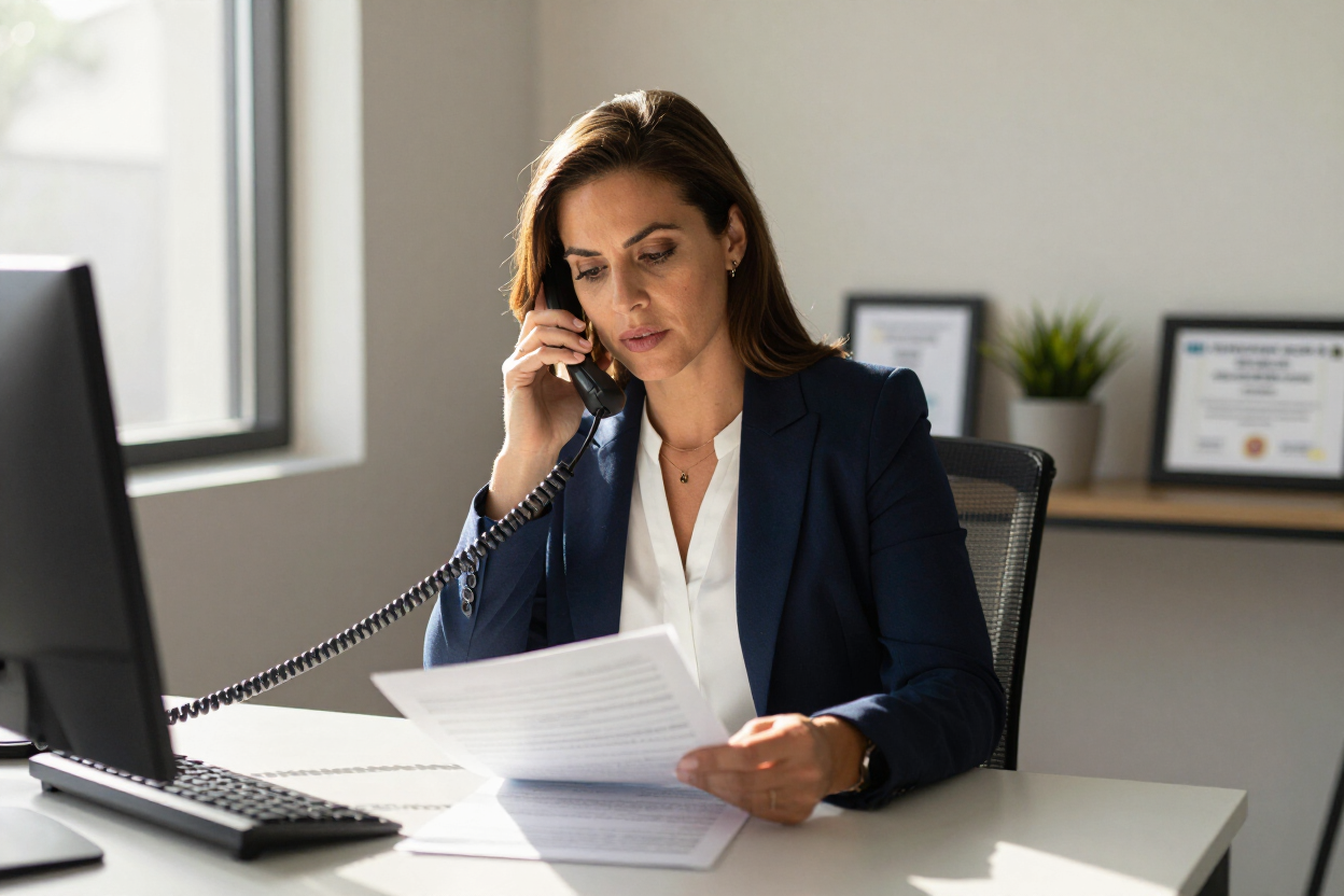 Ceceila Godwin, founder of Annie Bail Bonds, handling a client case in Tampa FL