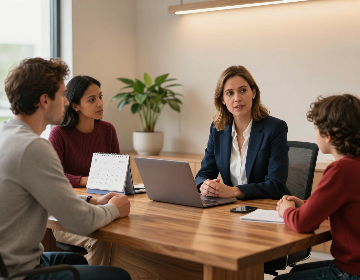 Agent discussing an immigration bond with a family in Tampa