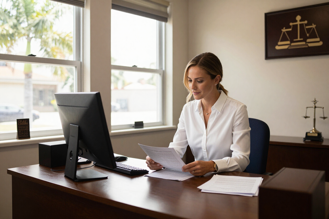 Bail bond services office in Tampa FL - Annie Bail Bonds licensed agent at work