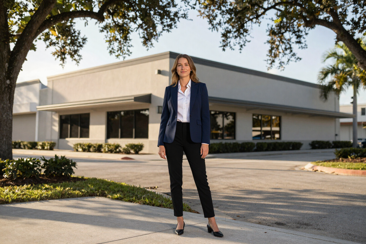 Bail bond agent outside office near Temple Terrace, Florida