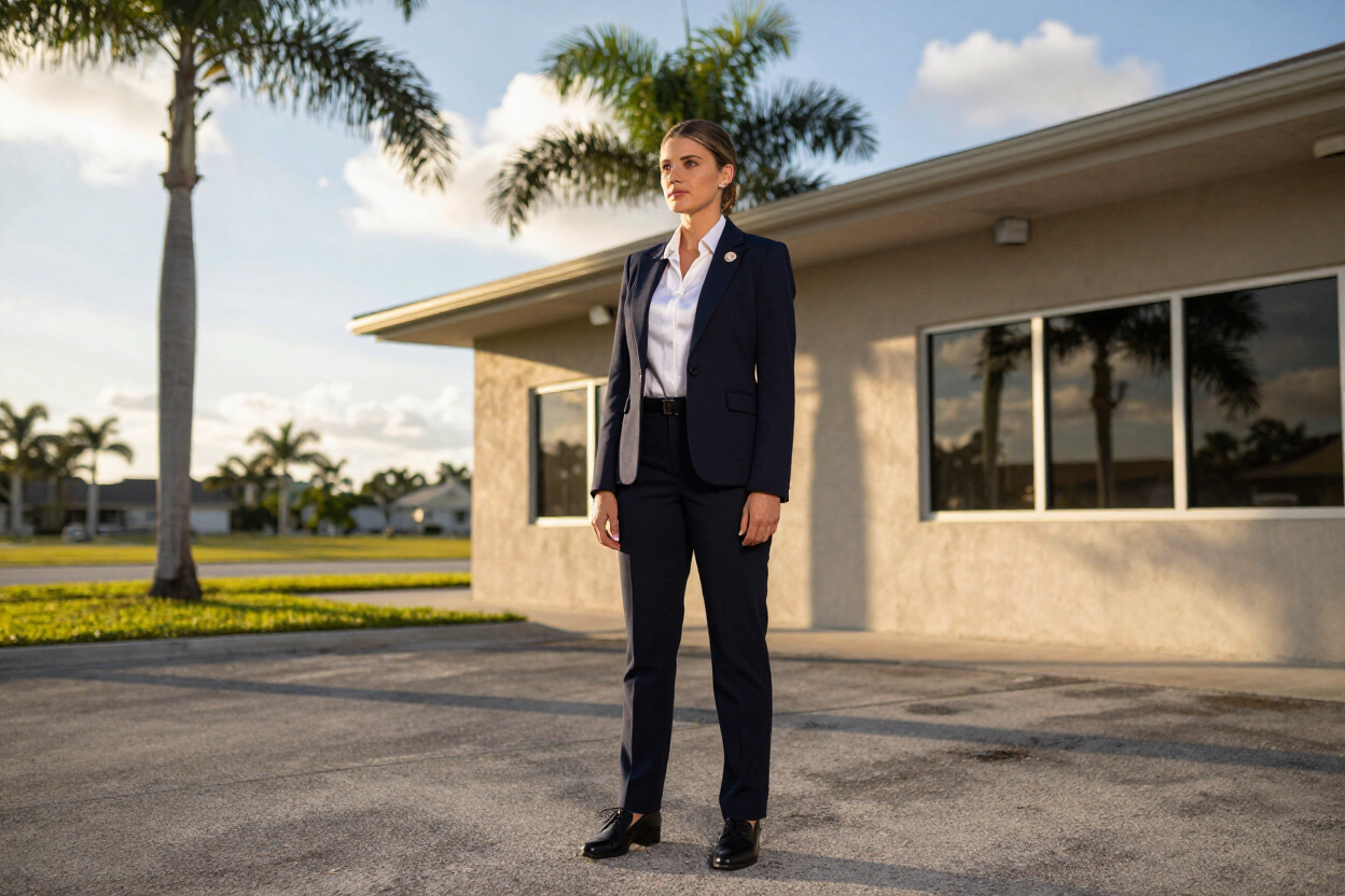 Bail bond agent outside office near Riverview, Florida