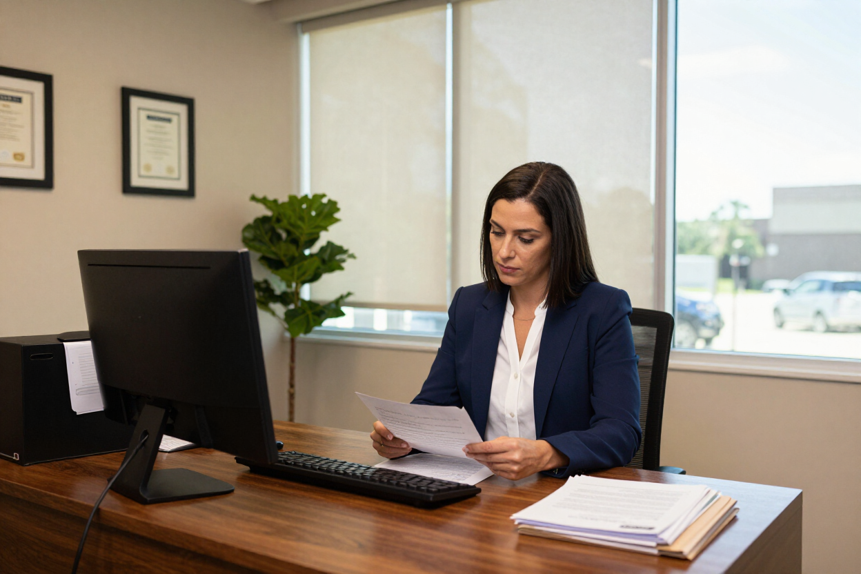 Professional bail bond office interior