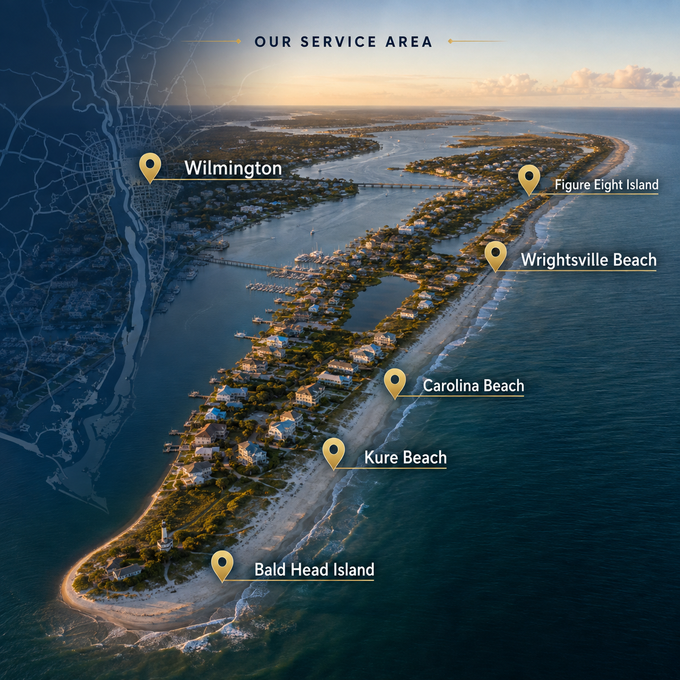 Wilmington Watchdog Home Watch sService area covering Wilmington and surrounding beach communities