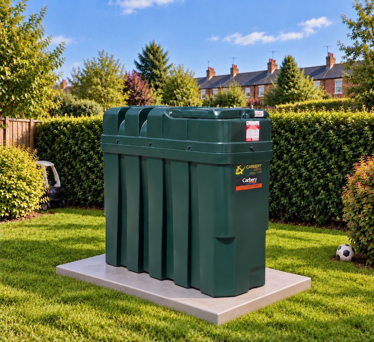 Image of a Carbery 1000SB Superslim Top Outlet Bunded Heating Oil Tank