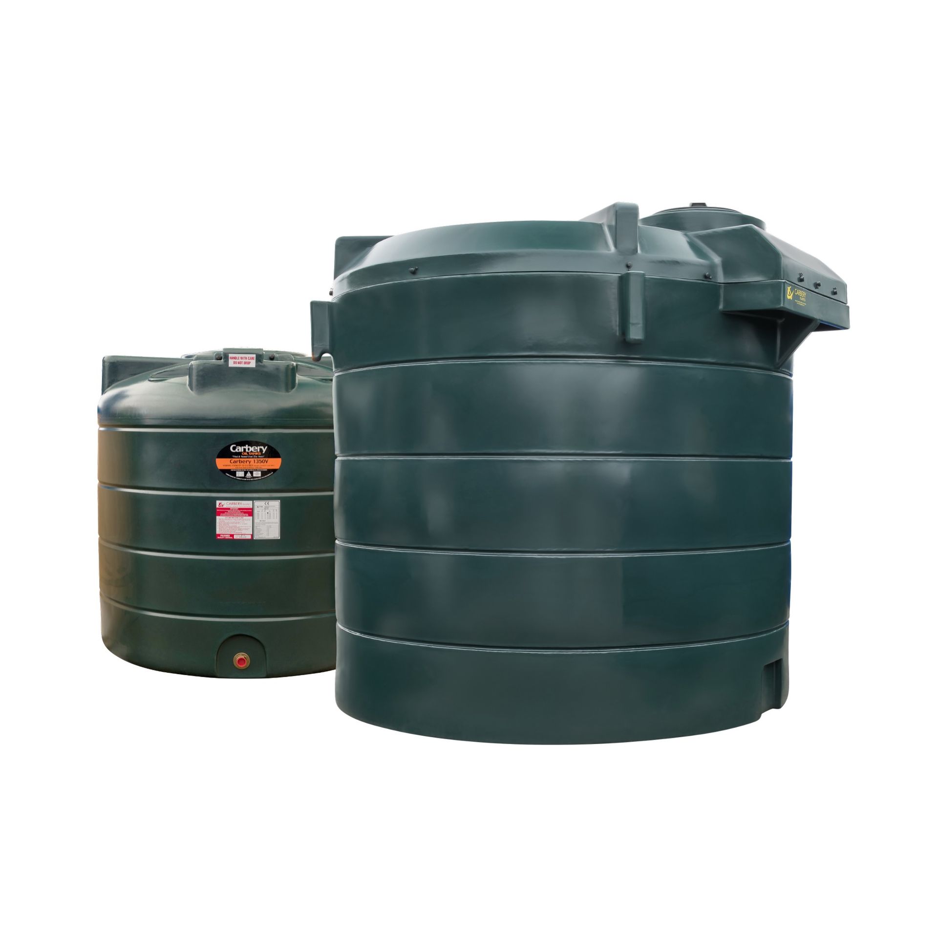 Photograph of Carbery Plastics' Vertical single skin and bunded heating oil tanks.