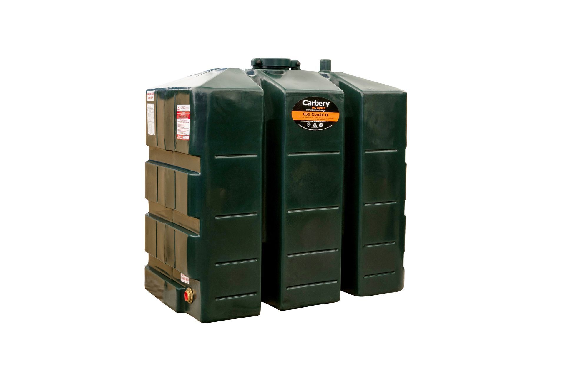 Photograph of Carbery 650R Combi R Single Skin Heating Oil Tank, against a white background.