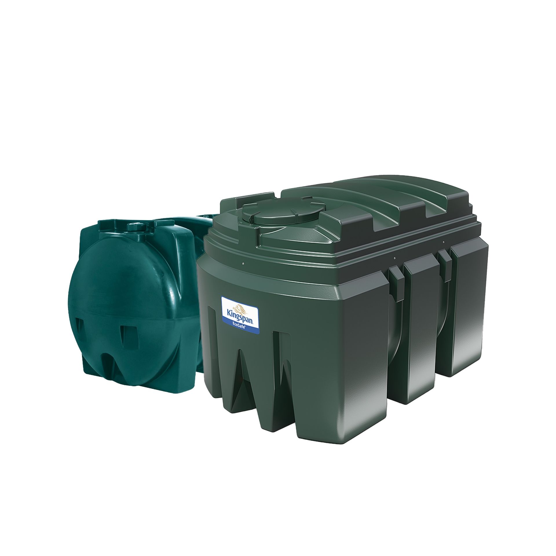 Photograph of Kingspan Titan brand Horizontal single skin plastic heating oil tanks.