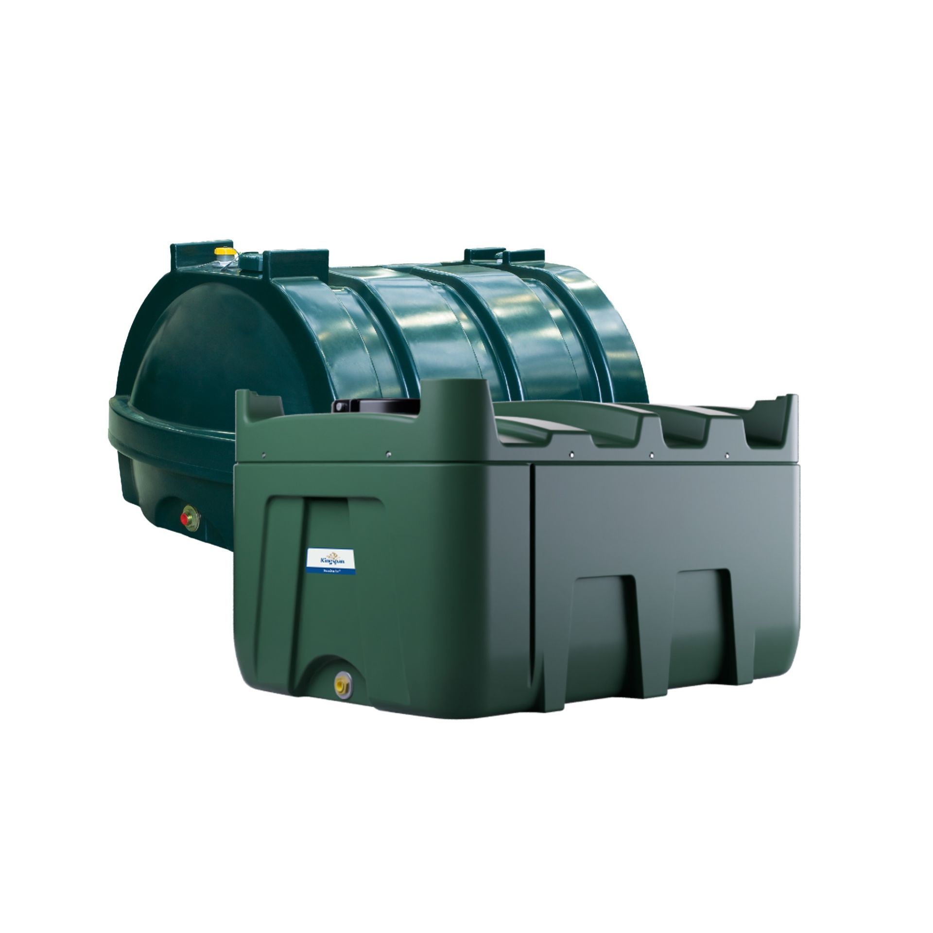Photograph of Kingspan Titan brand Low Profile single skin and bunded plastic heating oil tanks.