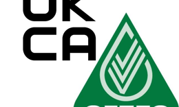 Composite image showing part of a UKCA accreditation logo and part of an OFTEC logo on a white background.