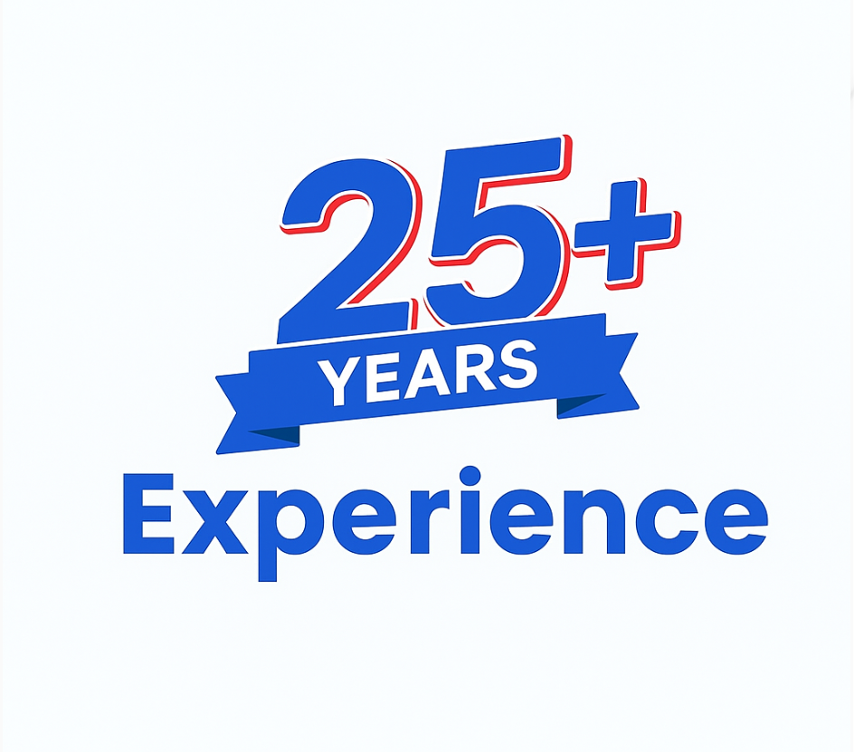 Blue and red logo: