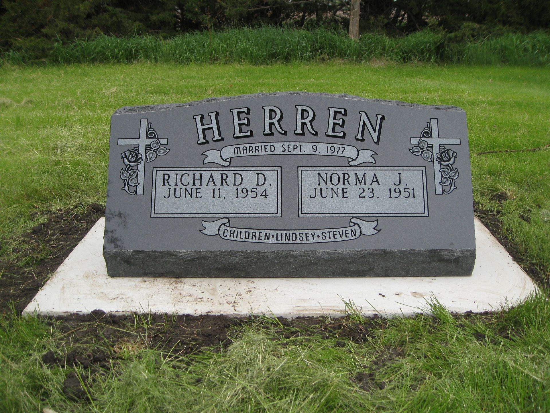Gray tombstone with